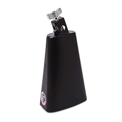 Abbildung von LP Latin Percussion LP007 N Kuhglocke Rock 8&quot; brushed steel, schwarz, montierbar, intensiver scharfer und mäßig trockener Sound mit tiefer Tonlage