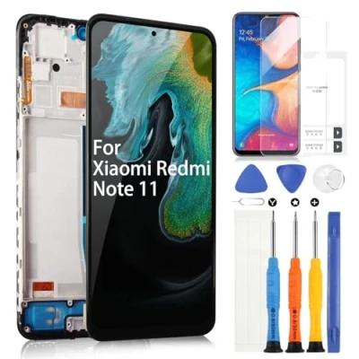 Abbildung von OLED Display für Xiaomi Redmi Note 11 Bildschirm 2201117TG, 2201117TI, 2201117TY, 2201117TL Touchscreen Digitizer Full Assembly mit Reparatur Set (6,43 Zoll, Rahmen)