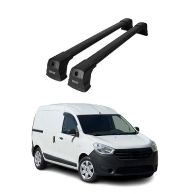 Abbildung von OMAC Dachträger Gepäckträger kompatibel mit Dacia Dokker 2012 2021 Grundträger Aluminium Schwarz