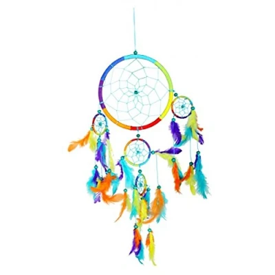 Abbildung von Woru Dreamcatcher Regenbogen, bunter Traumfänger in verschiedenen Größen (30 cm)