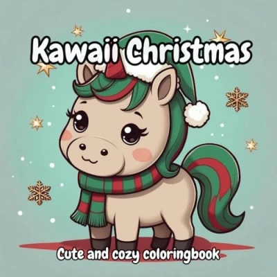 Abbildung von kawaii Christmas: Christmas Vibes Coloring Book for Adults &amp; Teens with adorable illustrations a hygge feeling