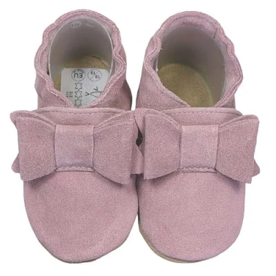 Abbildung von HOBEA Germany Krabbelschuhe Schleife altrosa 16/17 (0 6 Monate) Krabbelsohle Krabbelschuh handgefertigt in der EU