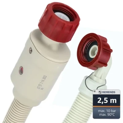 Abbildung von Kenekos 1,5 3m Aquastop Schlauch für Waschmaschine Geschirrspüler inkl. Sicherheitsventil + Schmutzsieb, 3/4 Zoll Gewinde max. 90C, Sicherheitszulaufschlauch, Zulaufschlauch Aquastopschlauch 2,5 m