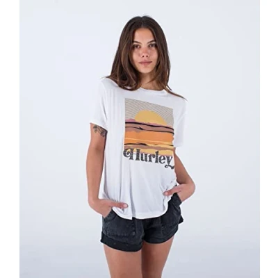 Abbildung von Hurley meta Sportswear llc Damen Sunrise Girlfriend Tee Tshirt, weiß, S