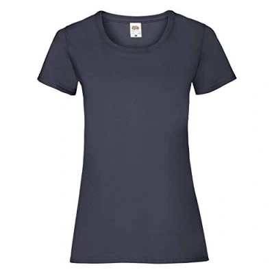 Abbildung von Fruit of the Loom Damen Regular Fit T Shirt, 5er Pack, Blau (Deep Navy AZ), 36 EU (Herstellergröße: XS)
