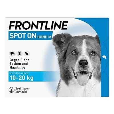 Abbildung von FRONTLINE Spot ON Hund M gegen Zecken, Flöhe &amp; Haarlinge (10 bis 20 kg) 3X Pipetten für zu 3 Monate Schutz wasserfest