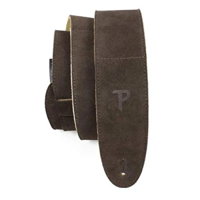 Abbildung von Perri&#039;s Leathers Ltd. Gitarrengurt Einstellbare Länge Schafslederpolsterung Braun Made in Canada (DL325S 201)