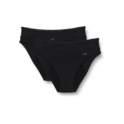 Abbildung von Sloggi Period Panty 2PACK Menstruationsunterwäsche, Damen, Größe: Small, Black