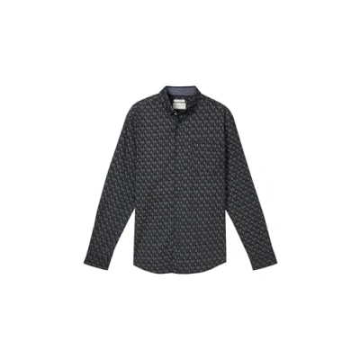 Abbildung von TOM TAILOR Herren 1042667 Regular Fit Hemd mit Alloverprint, 36037 Navy Triangle Design, XL