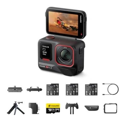 Abbildung von Insta360 Ace Pro 2 Ultimativ Bundle 8K wasserdichte Actionkamera mit Leica entwickelt, 1/1,3&quot; Sensor, Dual KI Chip System, führende Schwachlichtleistung, bestes Audio, Flipscreen &amp; Editing