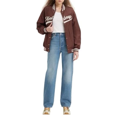 Abbildung von Levi&#039;s Ribcage FULL Length Button FLY Jeans Straight Leg, Damen, Größe: 32x34, Dance around