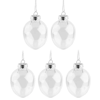 Abbildung von Ideen mit Herz Eier zum Befüllen transparente Oster Aufhängen Acryl inklusive 5 Aufhängungen Ø 6,5cm x 9,8cm hoch Stück