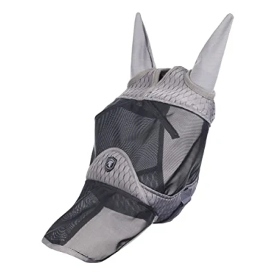 Abbildung von LeMieux Horse Gladiator Vollmaske in Grau 4 Wege Stretch Lycra Atmungsaktives Mesh XL