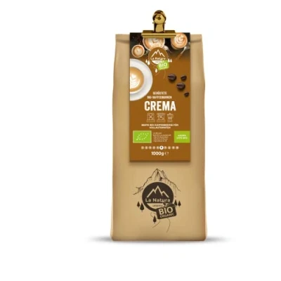 Abbildung von La Natura Lifestyle BIO KAFFEEBOHNEN (1000g) CREMA Bohnenkaffee GANZE BOHNEN Arabica &amp; Robusta Vollautomaten Siebträgermaschinen