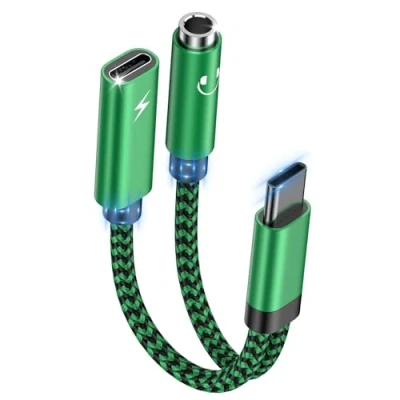 Abbildung von 2in1 USB C auf 3,5mm Klinke Kopfhörer Adapter und Laden, Type 3.5mm Adapter,USB zu Schnellladung Aux Audio für Samsung Galaxy A54 A53 A34 A23 A33 A14 S23 S22 S21 S20 S24,iPhone 16,Pixel