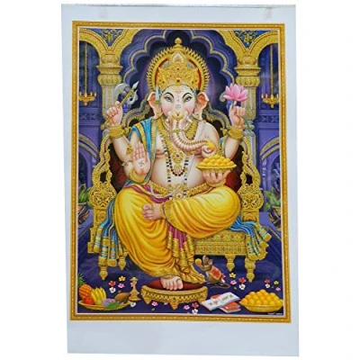 Abbildung von Bild Ganesha 50 x 70 cm Gottheit Hinduismus Kunstdruck Plakat Poster Religion Spiritualität Dekoration