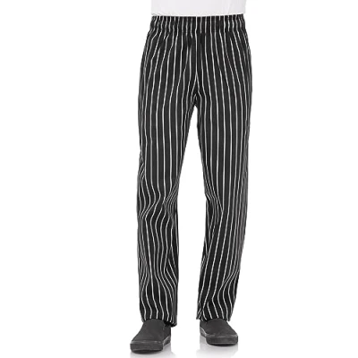 Abbildung von Chef Works A940 L Easyfit Hose, gestreift, Größe L, Schwarz/Weiß