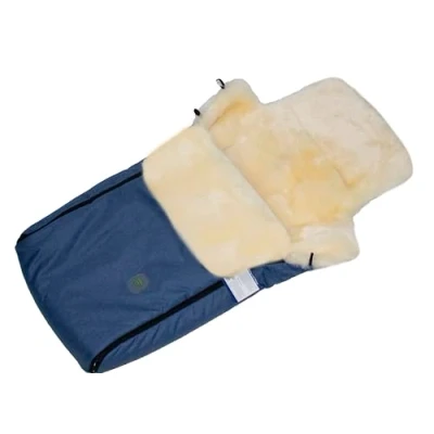 Abbildung von Reissner Lammfelle Merino Lammfell Baby Fußsack KESSY mit Reißverschluss für Kinderwagen Buggy &amp; Stroller cobalt