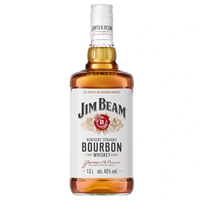Abbildung von Jim Beam White Kentucky Straight Bourbon Whiskey vollmundiger und milder Geschmack 40% Vol. 1,5l