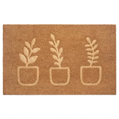 Abbildung von Hanse Home Kokos Fußmatte für Innen 45x75cm Fussmatte Kokosmatte Schmutzfangmatte Blumen Flower Design, rutschfest Eingangsbereich &amp; überdachten Außenbereich Natur