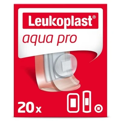 Abbildung von Leukoplast® aqua pro, wasserabweisendes Pflaster, Sortiment mit 4 Größen, 20 Stück