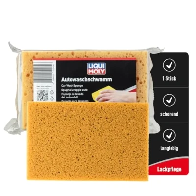 Abbildung von LIQUI MOLY Autowaschschwamm, Art. Nr. 1549 I 1x extra saugfähiger Autoschwamm zur lackschonenden Autowäsche Auto Schwamm Anwendung auf Glas, Lack &amp; Kunststoff Langlebig robust Lackpflege