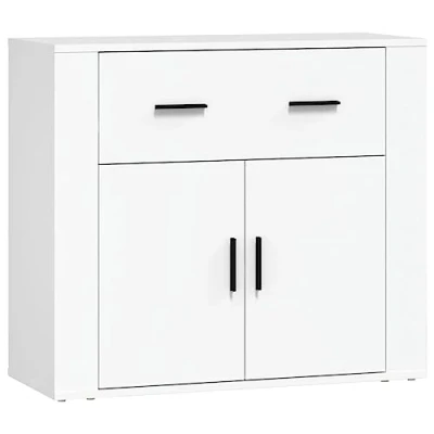 Abbildung von vidaXL Sideboard Schrank Anrichte Beistellschrank Kommode Mehrzweckschrank Standschrank Wohnzimmerschrank Weiß 80x33x70cm Holzwerkstoff