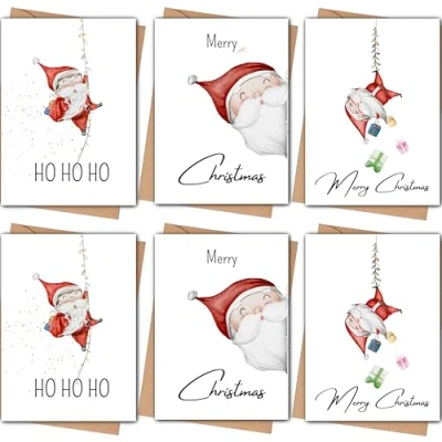 Abbildung von MOKY Weihnachtskarten Weihnachtsmotive 6er Set Postkarten mit Umschlag