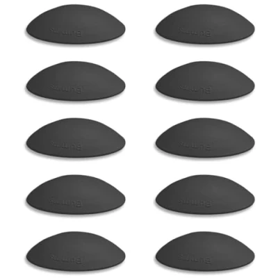 Abbildung von Bumms Türstopper für Boden und Wand Schwarz selbstklebend ohne bohren [10 Stück] Ø 60 mm Wandpuffer Wandschutz aus Gummi Türpuffer Türanschlag, Türgriffschutz bei Wänden