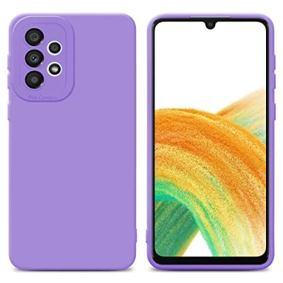 Abbildung von Cadorabo Hülle kompatibel mit Samsung Galaxy A33 5G Schutzhülle TPU Silikon Case Liquid Design Kameraschutz Slim Kratzfest Weiche Gummi Rundumschutz für in Lila