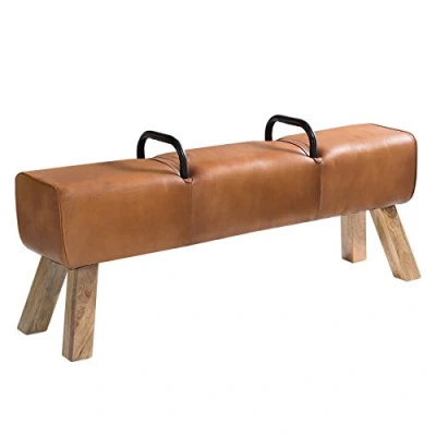 Abbildung von riess ambiente Sitzbank TURNBOCK 134cm hellbraun, mit Echtleder Bezug