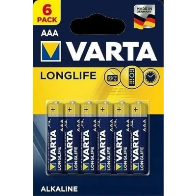 Abbildung von VARTA Batterien AAA, 6 Stück, Longlife, Alkaline, 1,5V, für Fernbedienungen, Radios, Uhren, Made in Germany