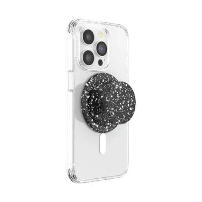 Abbildung von PopSockets: PopGrip Round für MagSafe Inklusive Adapterring Ausziehbarer Sockel und Griff mit einem Austauschbarem Top Smartphones Hüllen Black Speckle