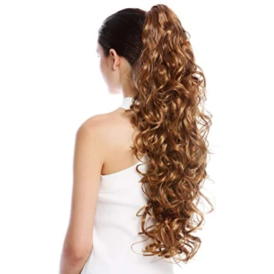 Abbildung von WIG ME UP N1095 V 27 Haarteil Zopf Pferdeschwanz extrem lang und voluminös gelockt lockig Blond Erdbeerblond 65 cm