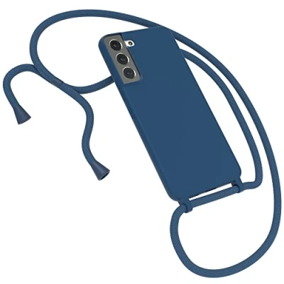 Abbildung von EAZY CASE Premium Silikon Handykette kompatibel mit Samsung Galaxy S22 Plus 5G Handyhülle Umhängeband, Handykordel Schutzhülle, Silikonhülle, Hülle Band, Kette für Smartphone, Nacht Blau