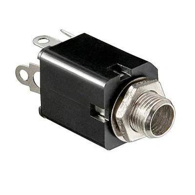 Abbildung von BestPlug Audio Stereo Aux in Out 6,3mm Klinke Einbaubuchse Terminal weiblich 3pol, Schwarz