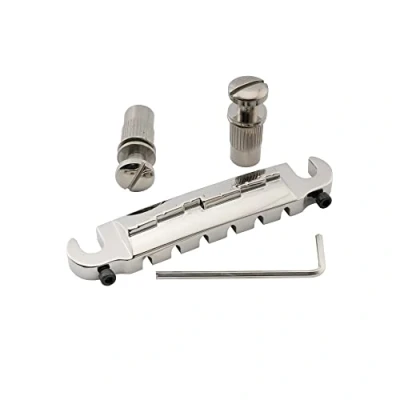 Abbildung von Musiclily Pro 52,5mm Wraparound Steg Bridge Intonierbar Brücke für Epiphone Les Paul Junior LP Style E Gitarre,Nickel