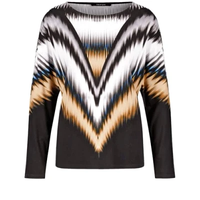 Abbildung von Taifun Rundhals Langarmshirt, Damen, Größe: 42, Offwhite gemustert