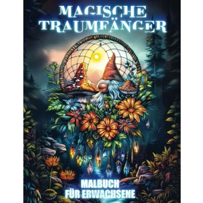 Abbildung von Magische Traumfänger Malbuch für Erwachsene: Stressabbau und Entspannung mit 80 Graustufenillustrationen von verzauberten Landschaften Fantasiewelten in Traumfängern