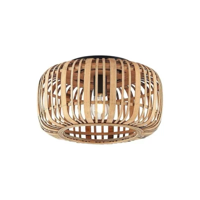 Abbildung von Lindby Deckenleuchte Canyana, natur, Rattan, Ø 40 cm