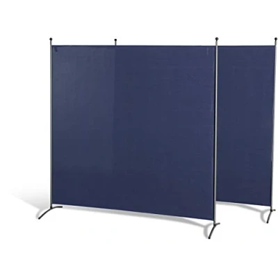 Abbildung von GRASEKAMP Qualität seit 1972 Doppelpack Stellwand 180x180 cm blau Paravent Raumteiler Trennwand Sichtschutz