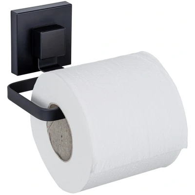 Abbildung von WENKO Toilettenpapierhalter &quot;Vacuum Loc Modell Quadro&quot;, aus Edelstahl, Befestigen ohne Bohren