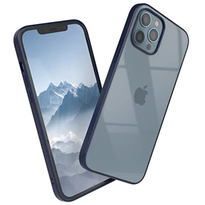 Abbildung von EAZY CASE Clear Hybrid Bumper Hülle kompatibel mit iPhone 12 Pro Max, Handyhülle Ultra Aufprallschutz, Stoßfest und Kratzfest, dünne Schutzhülle Kameraschutz, Cover Handy Case, Nacht Blau