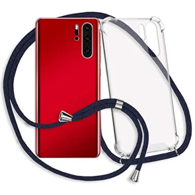 Abbildung von mtb more energy Handykette kompatibel mit Honor Play (6.3&#039;&#039;) dunkelblau Smartphone Hülle zum Umhängen Anti Shock Full TPU Case