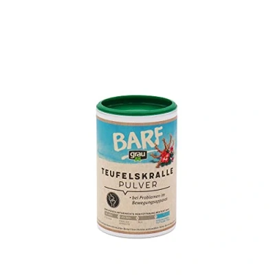 Abbildung von GRAU das Original 100 % reines Teufelskralle Pulver, für Sehnen und Bänder, Gelenkpulver zur Unterstützung der Beweglichkeit &amp; Gelenkfunktion1er Pack (1 x 150 g), Ergänzungsfuttermittel Hunde