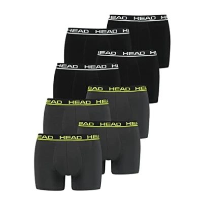 Abbildung von HEAD Herren Boxer Boxershort Unterhose 8er Multi Pack, 841001001, Farbe:Black/Phantom Lime, Bekleidungsgröße:S