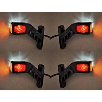 Abbildung von 4?x 12?V/24?V Seite Outline Board End Marker LED Lichter Truck Trailer Chassis Kippmulde Caravan Camper rot wei? orange