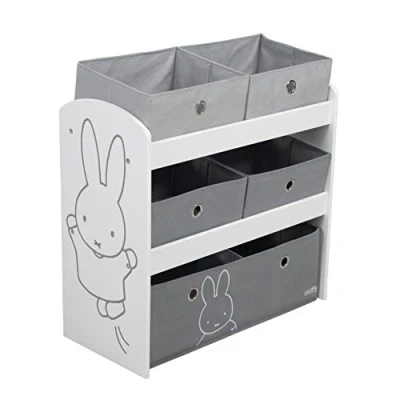 Abbildung von roba® Kinderregal miffy®, grau, inklusive 5 Stoffboxen in 2 Größen