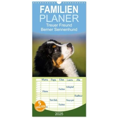 Abbildung von Familienplaner 2025 Treuer Freund Berner Sennenhund mit 5 Spalten (Wandkalender, 21 cm x 45 cm), CALVENDO