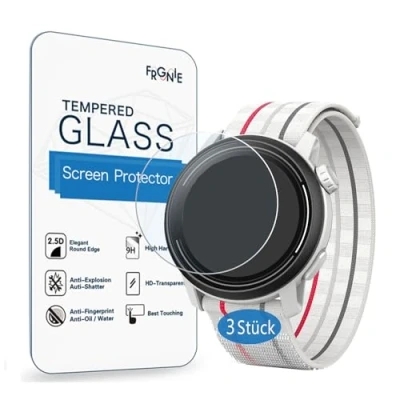 Abbildung von Frgnie DisplaySchutzfolie kompatibel für COROS PACE 3 Smartwatch (3 Stück) 9H HD Klar APEX 2 Pro Gehärtetes Glas schutzfolie